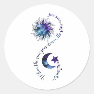 Suicide Prevention Awareness When The Sun Goes Dow Classic Round Sticker