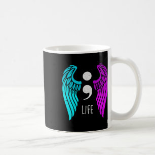 Suicide Prevention Awareness Wings Angel Semicolon Coffee Mug