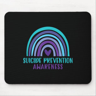 Suicide Prevention Awareness With Rainbow And Hear Mouse Pad