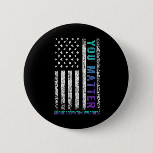 Suicide Prevention Awareness Women Men Ribbon Amer 6 Cm Round Badge