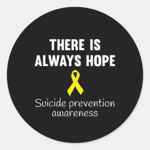 Suicide Prevention Awareness Yellow Ribbon Classic Round Sticker