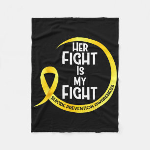 Suicide Prevention Awareness Yellow Ribbon Her Fig Fleece Blanket