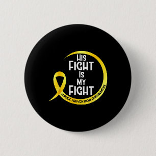 Suicide Prevention Awareness Yellow Ribbon His Fig 6 Cm Round Badge