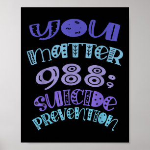 Suicide Prevention Awareness You 988 Mental Health Poster