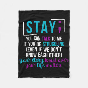 Suicide Prevention Awareness You Are Worthy Loved Fleece Blanket