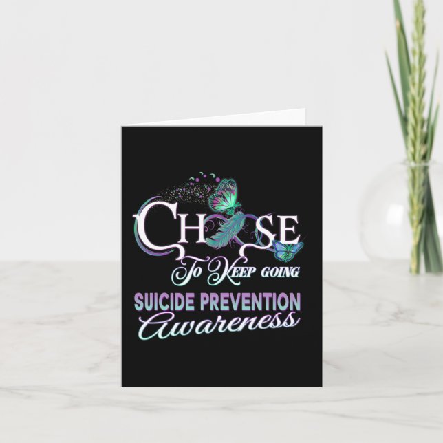 Suicide Prevention Awareness You Matter Choose To  Card (Front)
