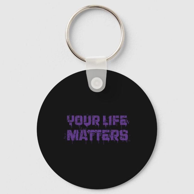Suicide Prevention Awareness Your Life Matters Men Key Ring (Front)