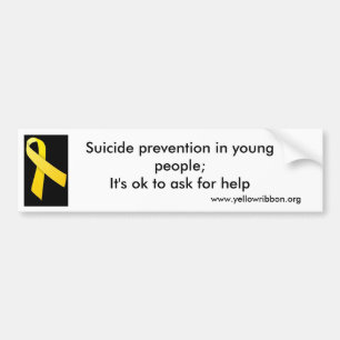 Suicide prevention bumper sticker