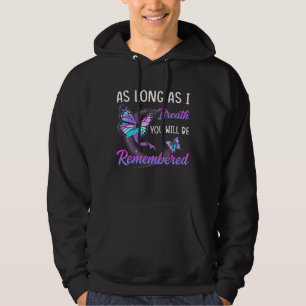 Suicide Prevention Butterfly Warrior As Long As I Hoodie