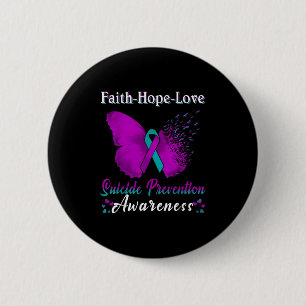 Suicide Prevention Faith Hope Love Awareness Butte 6 Cm Round Badge