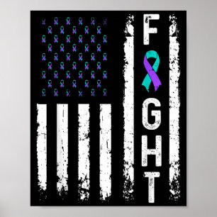 Suicide Prevention Flag Fight Mental Health Poster