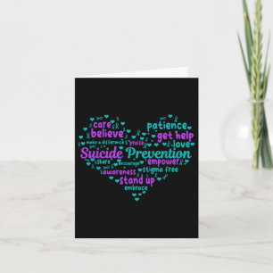Suicide Prevention Heart Mental Health Awareness D Card