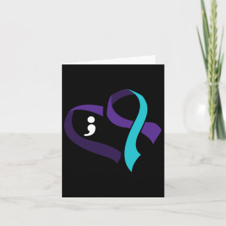 Suicide Prevention Heart Semicolon Mental Health A Card