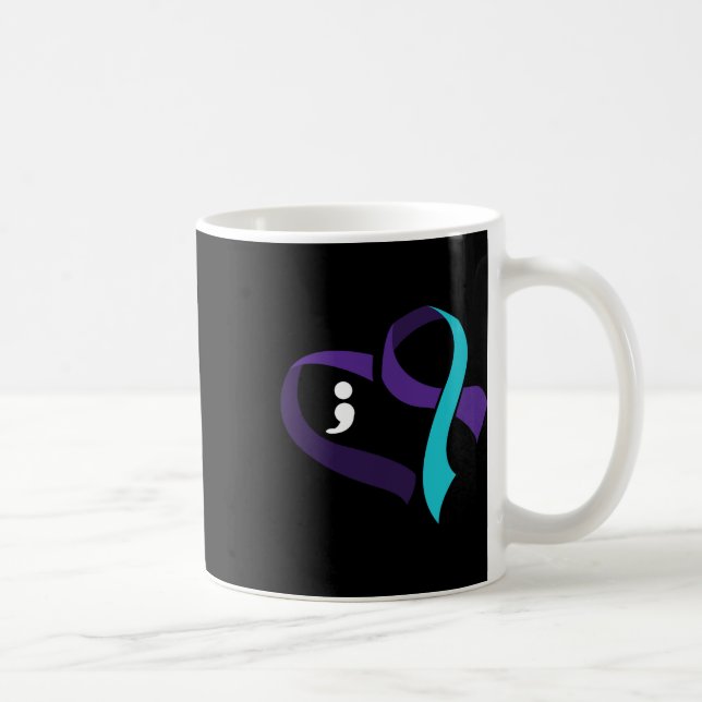 Suicide Prevention Heart Semicolon Mental Health A Coffee Mug (Right)