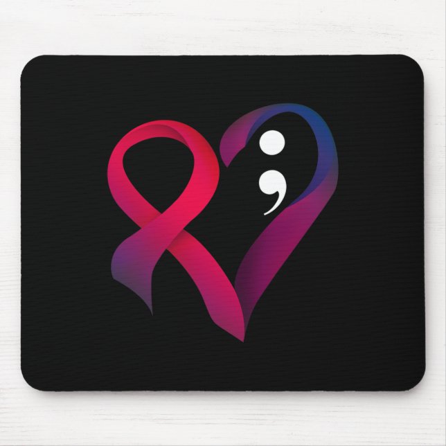 Suicide Prevention Heart Semicolon Mental Health A Mouse Pad (Front)