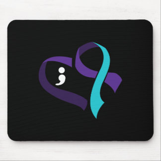Suicide Prevention Heart Semicolon Mental Health A Mouse Pad