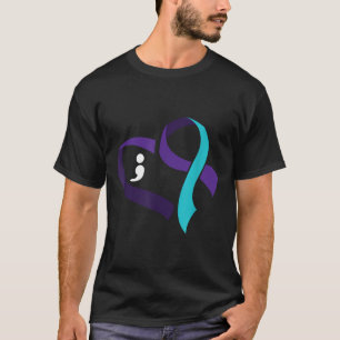 Suicide Prevention Heart Semicolon Mental Health A T-Shirt