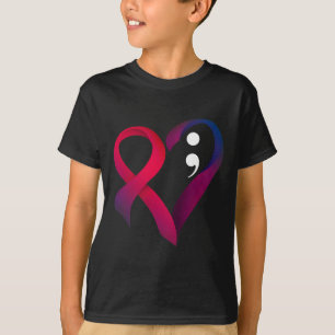 Suicide Prevention Heart Semicolon Mental Health A T-Shirt