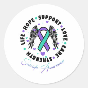 Suicide Prevention Hope Support Love Life Suicide Classic Round Sticker