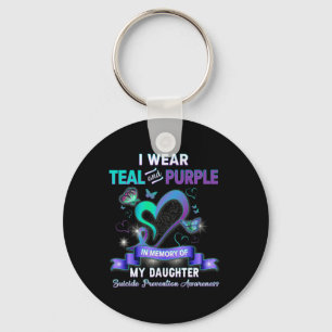Suicide Prevention I Wear Teal Purple Memory Of My Key Ring