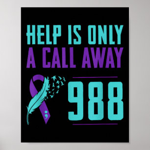 Suicide Prevention Lifeline 988 Help Is Only A Cal Poster