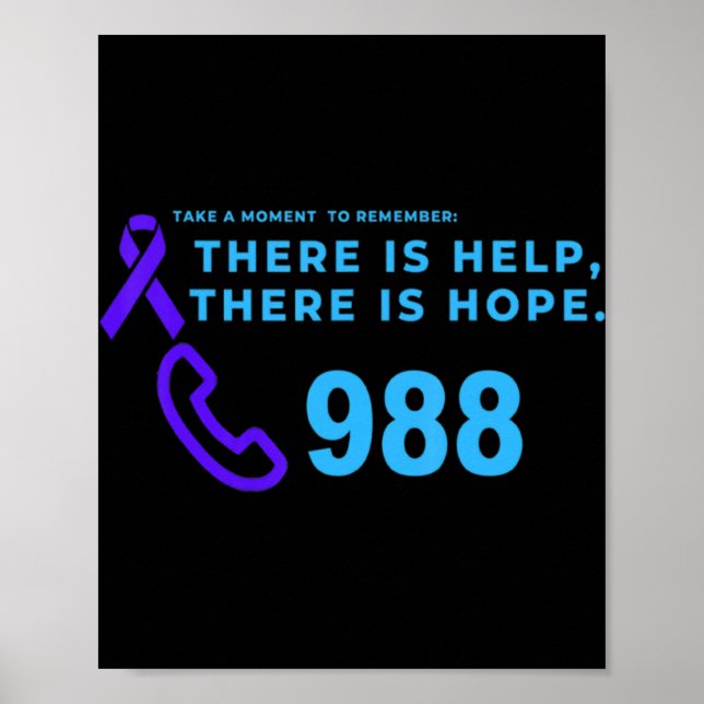 Suicide Prevention Lifeline 988  Poster (Front)