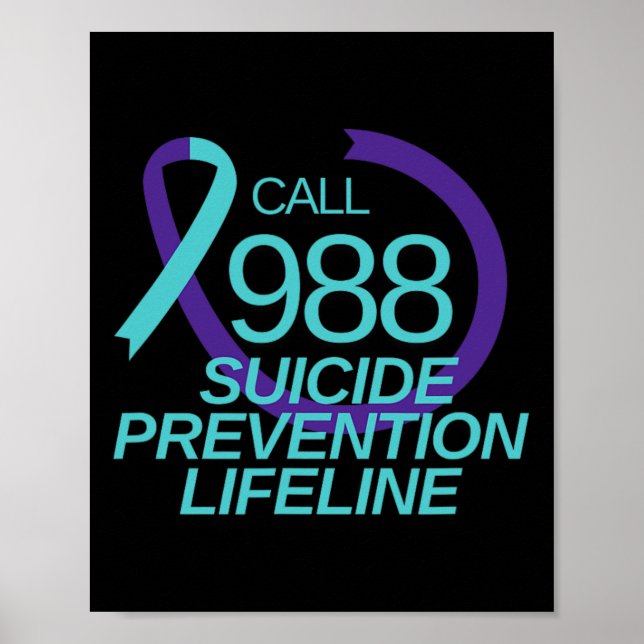 Suicide Prevention Lifeline Call 988  Poster (Front)