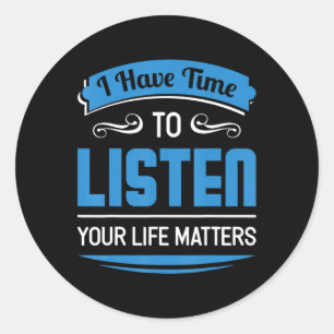 Suicide Prevention Mental Health Counsellor and  D Classic Round Sticker