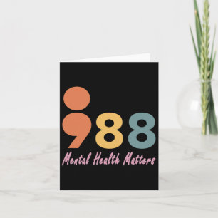 Suicide Prevention Mental Health Problems 988 Card