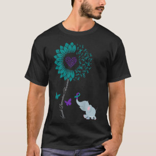 Suicide Prevention Mental Health Sunflower Elephan T-Shirt