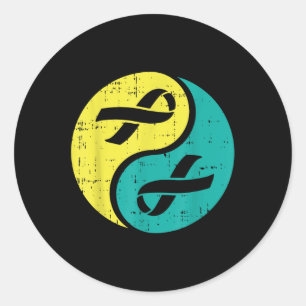 Suicide Prevention Ptsd Awareness Yin Yang Veteran Classic Round Sticker