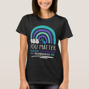 Suicide Prevention Purple Teal Rainbow You Semicol T-Shirt