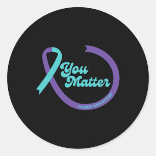 Suicide Prevention Ribbon Mental Health Awareness  Classic Round Sticker