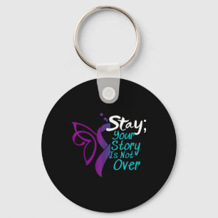 Suicide Prevention Shirt Awareness Semicolon Stay Key Ring