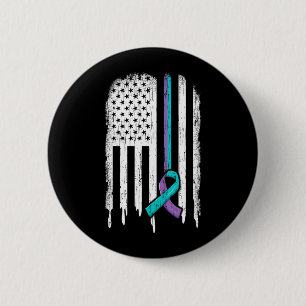 Suicide Prevention Shirt Usa Flag Ribbon Suicide 6 Cm Round Badge