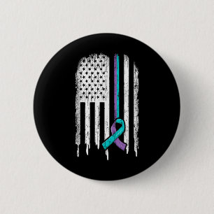 Suicide Prevention Shirt Usa Flag Ribbon Suicide S 6 Cm Round Badge