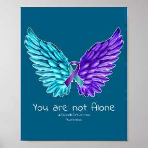 Suicide Prevention Shirt Wings And Ribbon Suicide Poster