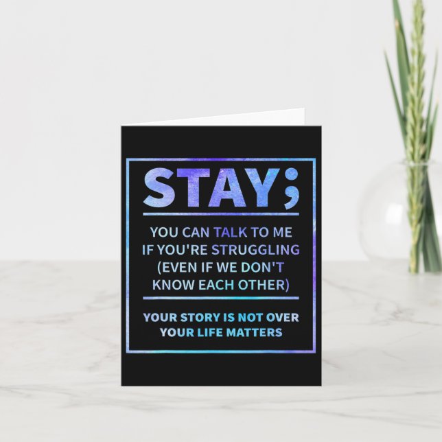 Suicide Prevention - Stay Your Life Problems Semic Card (Front)