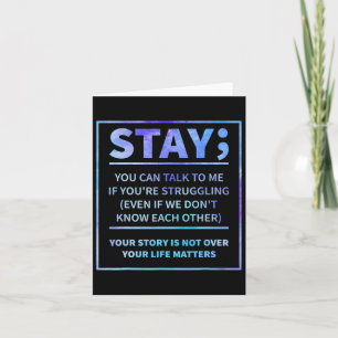 Suicide Prevention - Stay Your Life Problems Semic Card