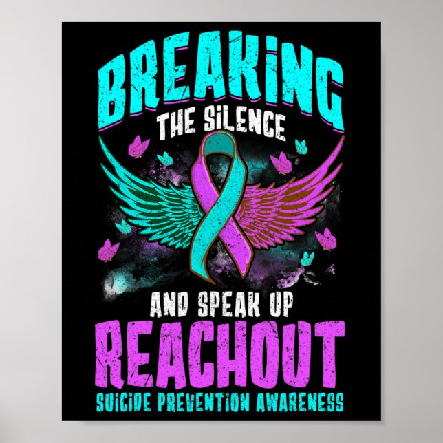 Suicide Prevention Suicide Awareness Ribbon  Poster (Front)