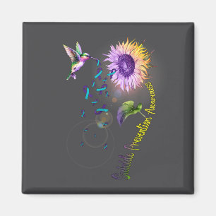 Suicide Prevention Sunflower Hummingbird Magnet