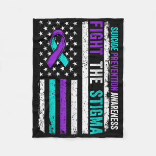 Suicide Prevention Support Fight Stigma Suicide Aw Fleece Blanket