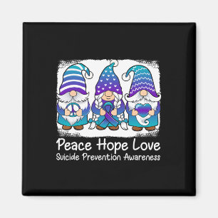 Suicide Prevention Support Gnomes With Ribbon Teal Magnet