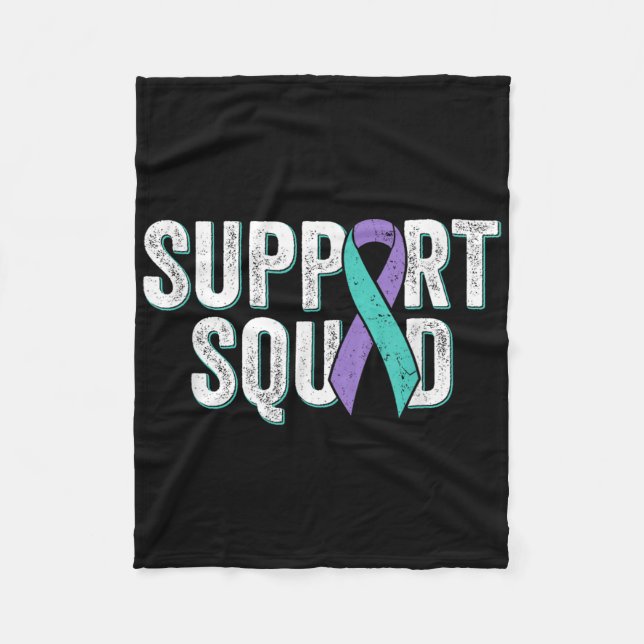 Suicide Prevention Support Squad - Teal Purple Awa Fleece Blanket (Front)