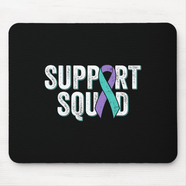 Suicide Prevention Support Squad - Teal Purple Awa Mouse Pad (Front)