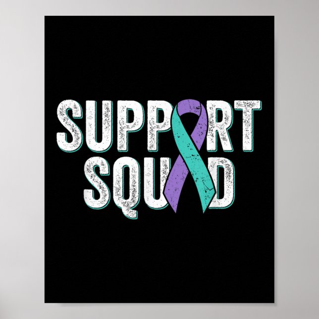 Suicide Prevention Support Squad - Teal Purple Awa Poster (Front)