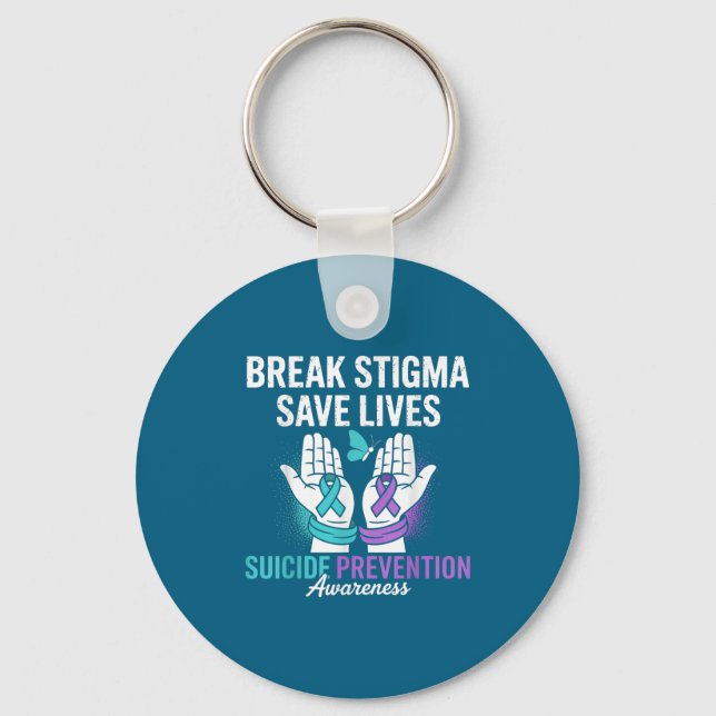 Suicide Prevention Suprt Break Stigma Suicide Awar Key Ring (Front)