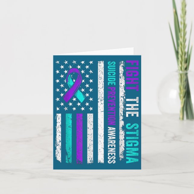 Suicide Prevention Suprt Fight Stigma Suicide Awar Card (Front)