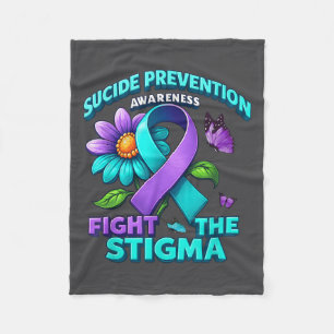 Suicide Prevention Suprt Fight Stigma Suicide Awar Fleece Blanket