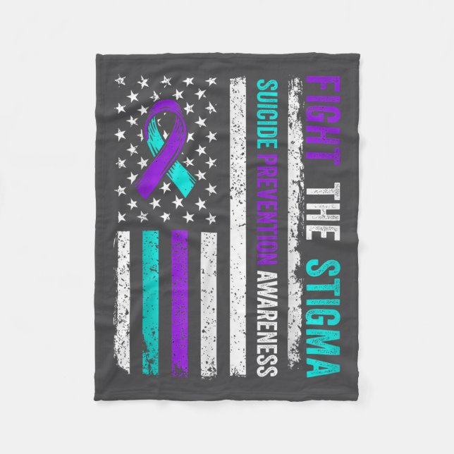 Suicide Prevention Suprt Fight Stigma Suicide Awar Fleece Blanket (Front)